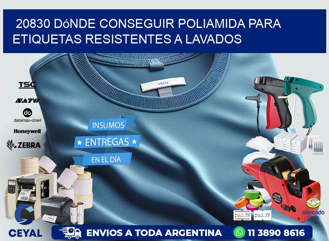 20830 dónde conseguir poliamida para etiquetas resistentes a lavados
