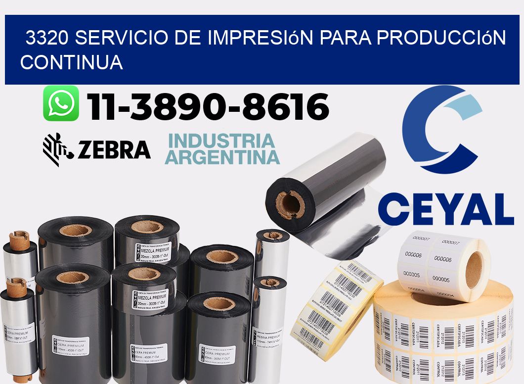 3320 Servicio de impresión para producción continua