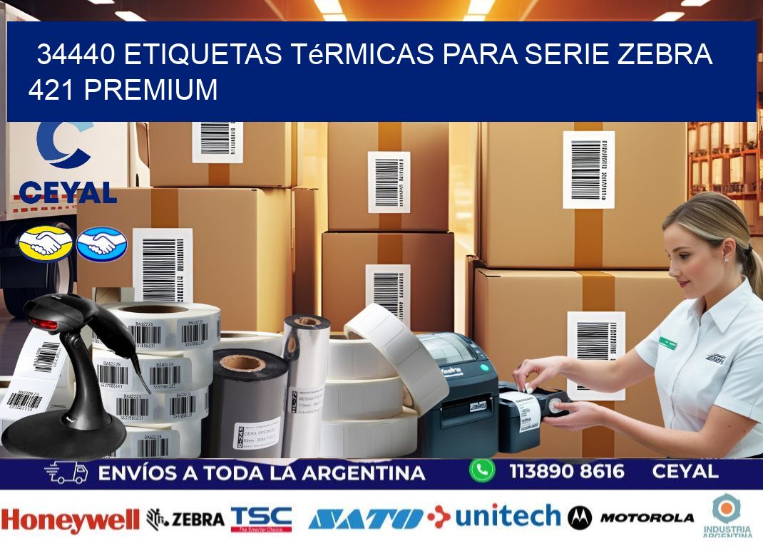 34440 etiquetas térmicas para serie zebra 421 premium