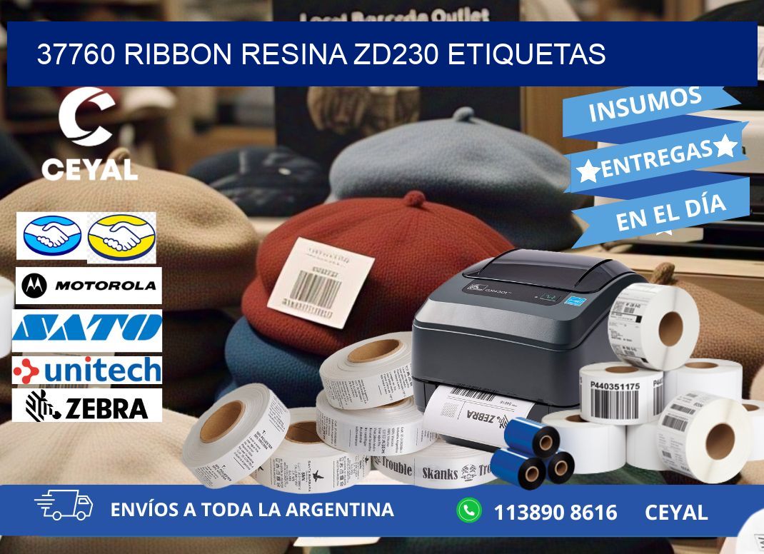 37760 ribbon resina zd230 etiquetas