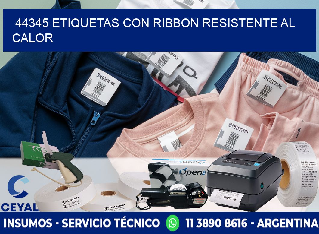44345 etiquetas con ribbon resistente al calor