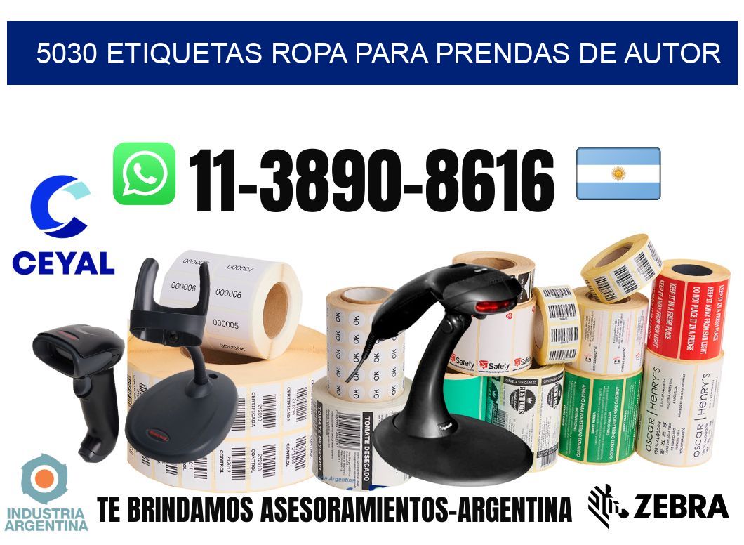 5030 Etiquetas ropa para prendas de autor