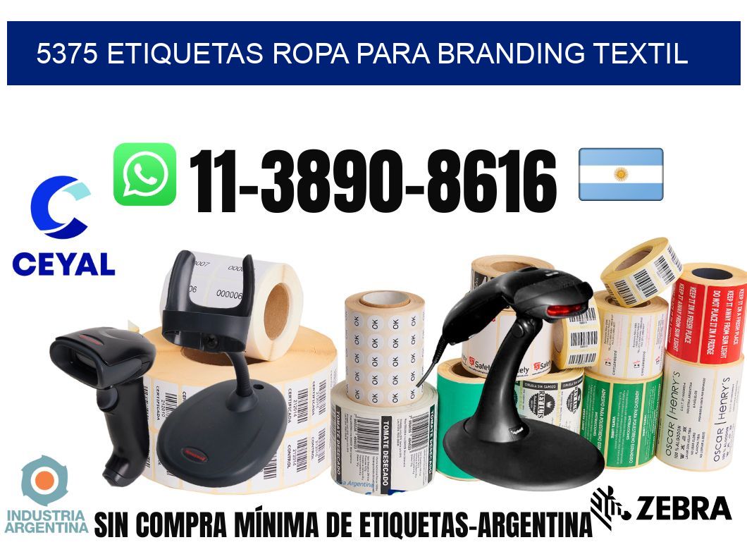5375 Etiquetas ropa para branding textil