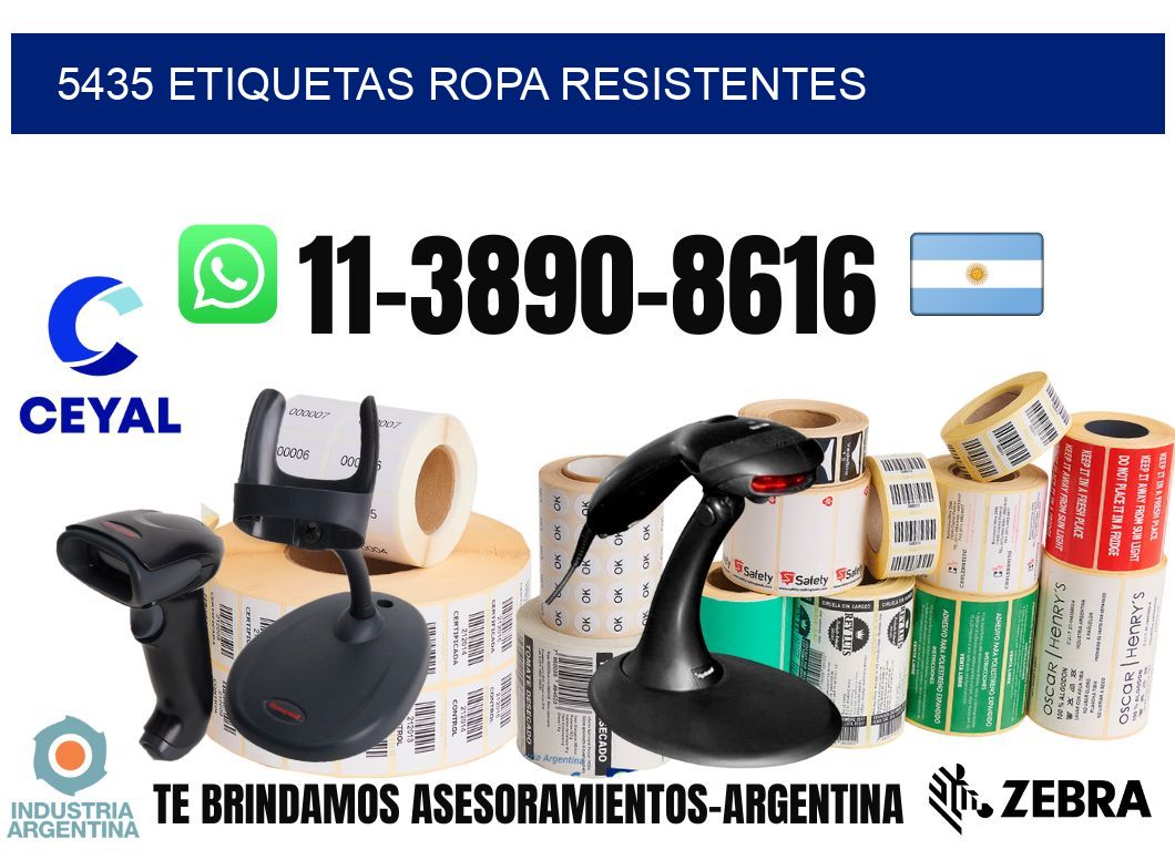 5435 Etiquetas ropa resistentes