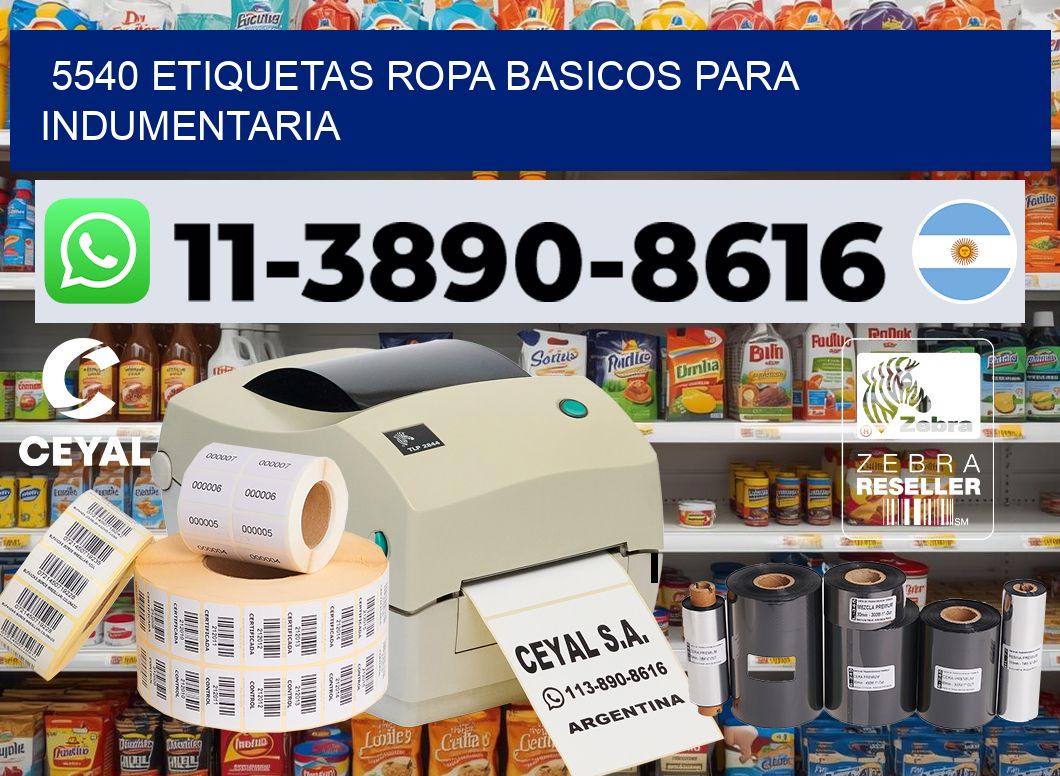 5540 Etiquetas ropa basicos para indumentaria