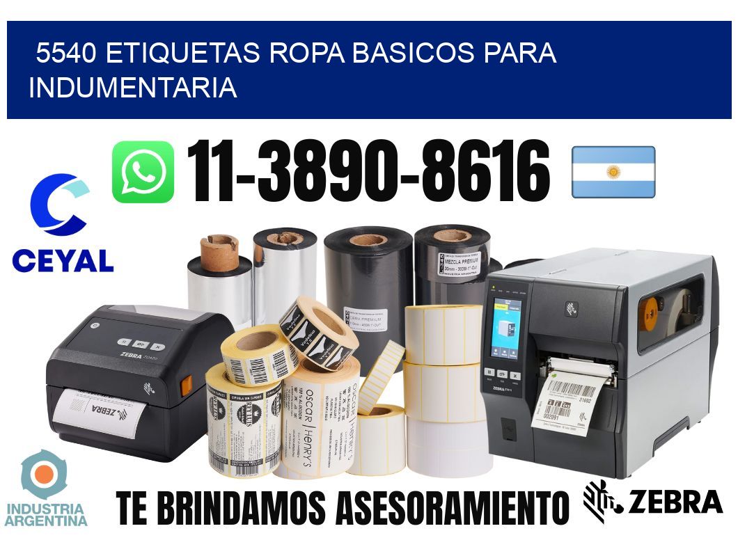 5540 Etiquetas ropa basicos para indumentaria