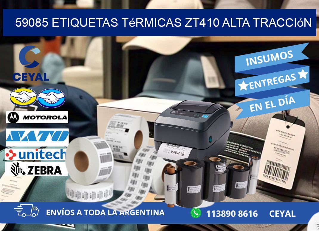59085 etiquetas térmicas zt410 alta tracción