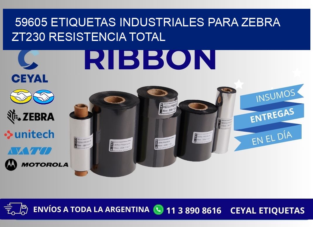 59605 etiquetas industriales para zebra zt230 resistencia total