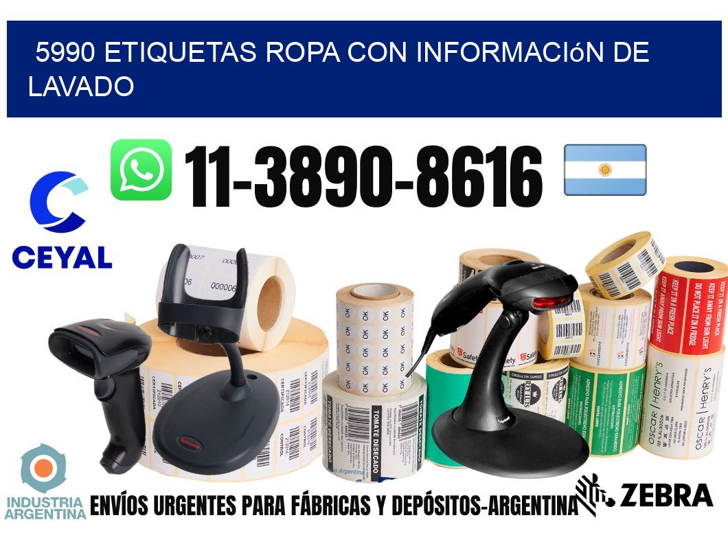 5990 Etiquetas ropa con información de lavado