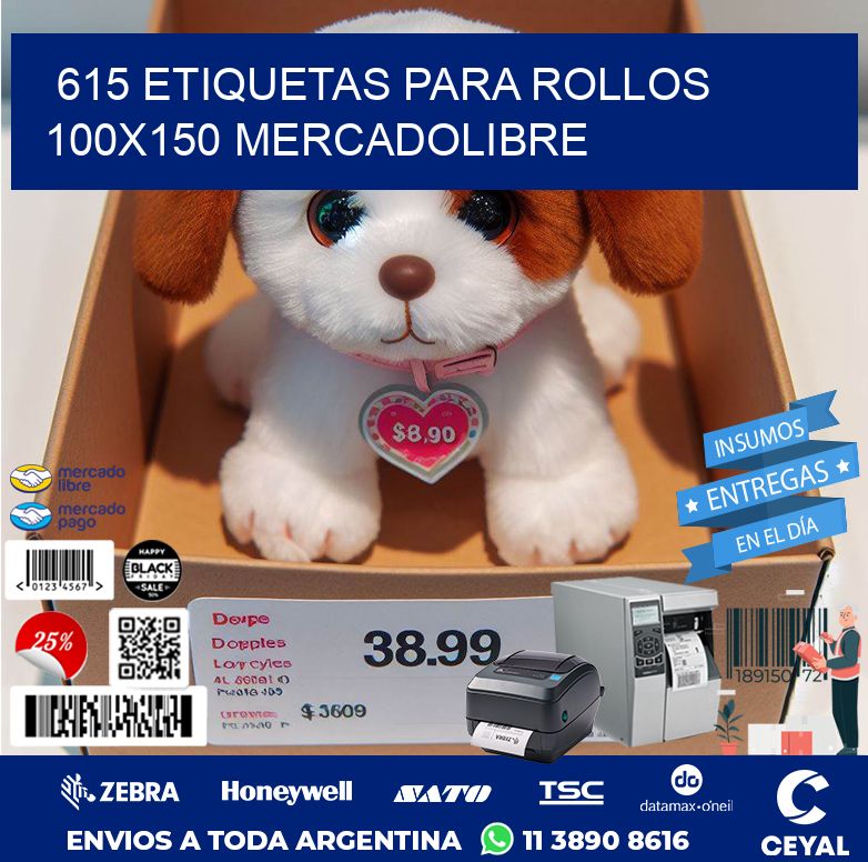 615 etiquetas para rollos 100x150 mercadolibre