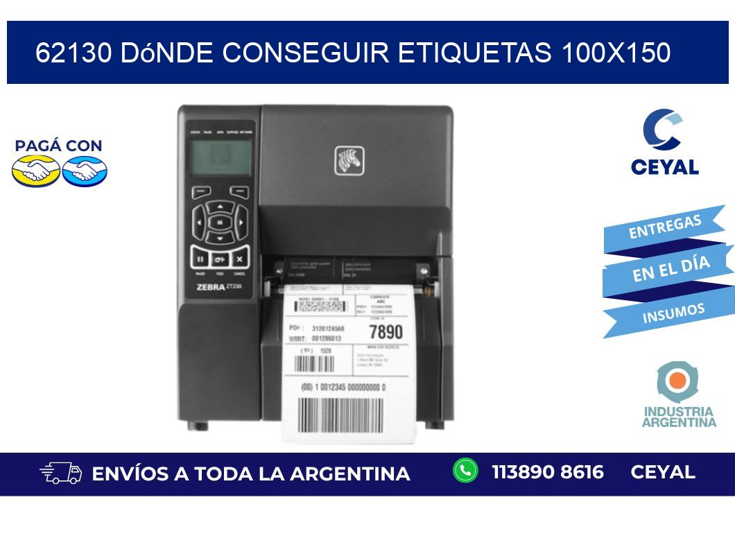 62130 dónde conseguir etiquetas 100x150