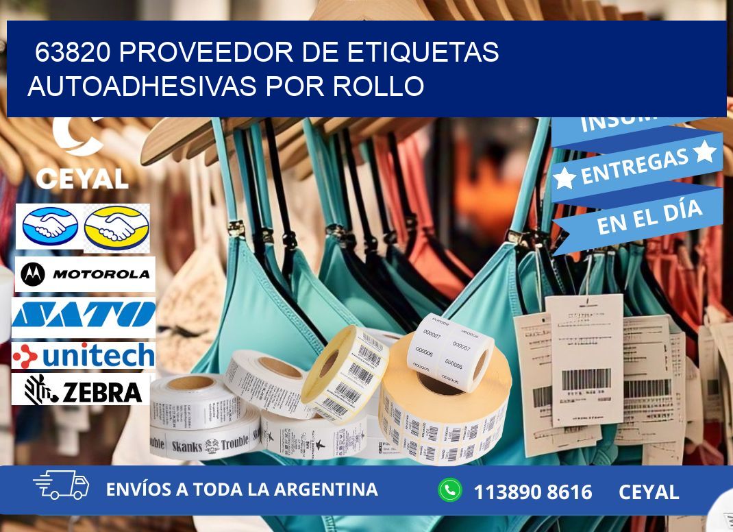 63820 proveedor de etiquetas autoadhesivas por rollo