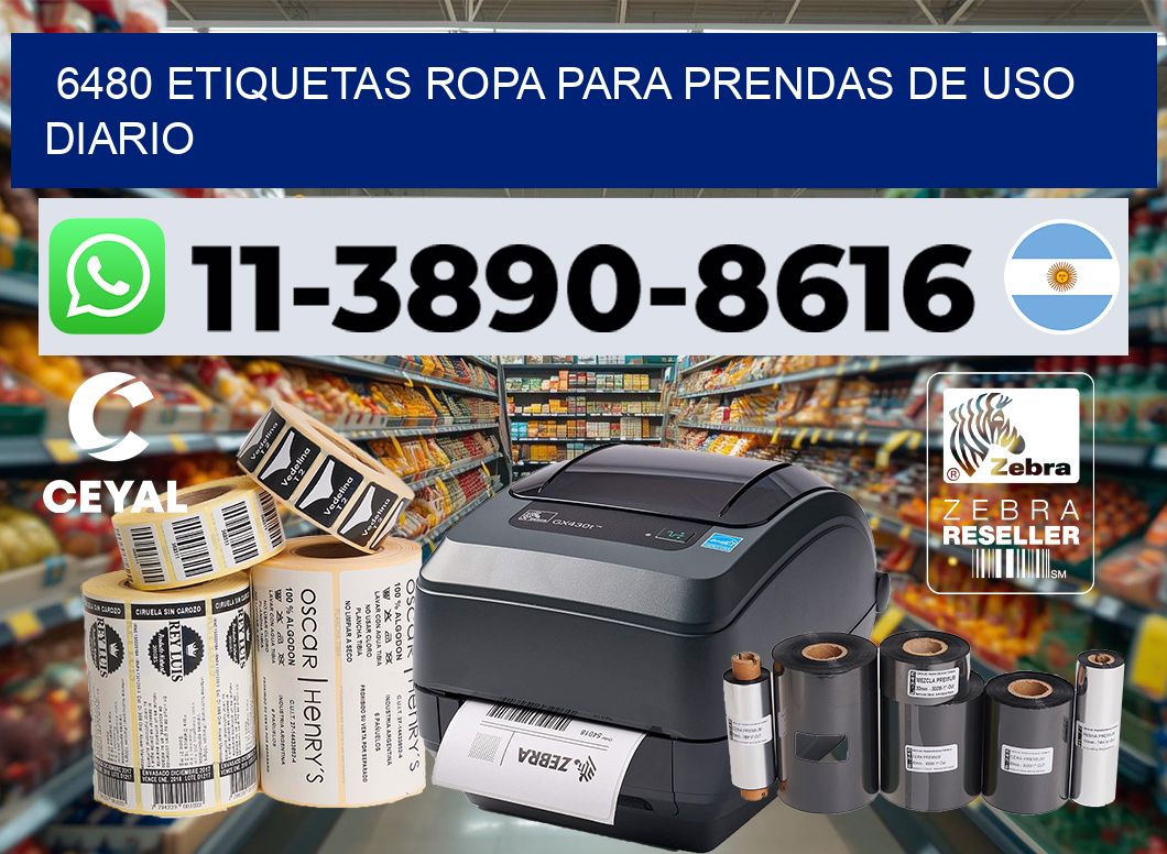 6480 Etiquetas ropa para prendas de uso diario