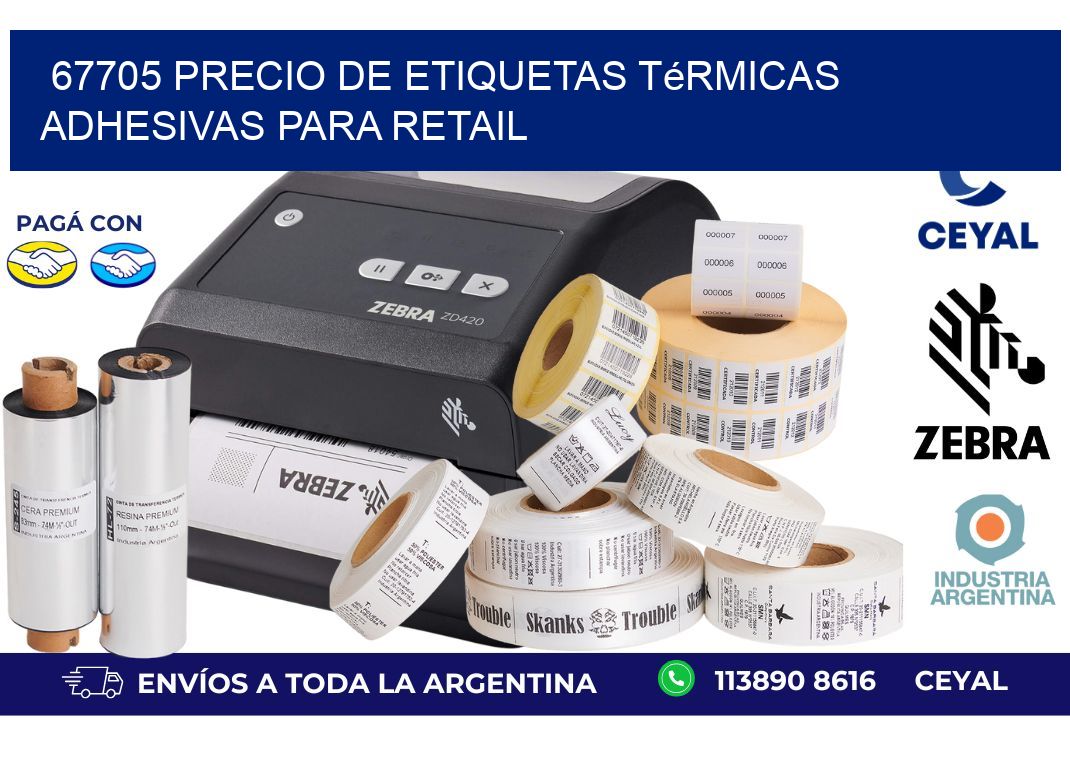 67705 precio de etiquetas térmicas adhesivas para retail