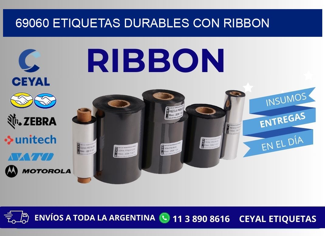 69060 etiquetas durables con ribbon