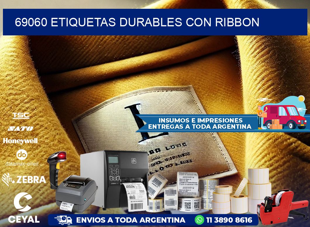 69060 etiquetas durables con ribbon