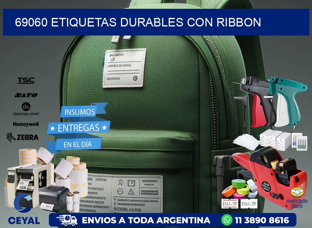 69060 etiquetas durables con ribbon