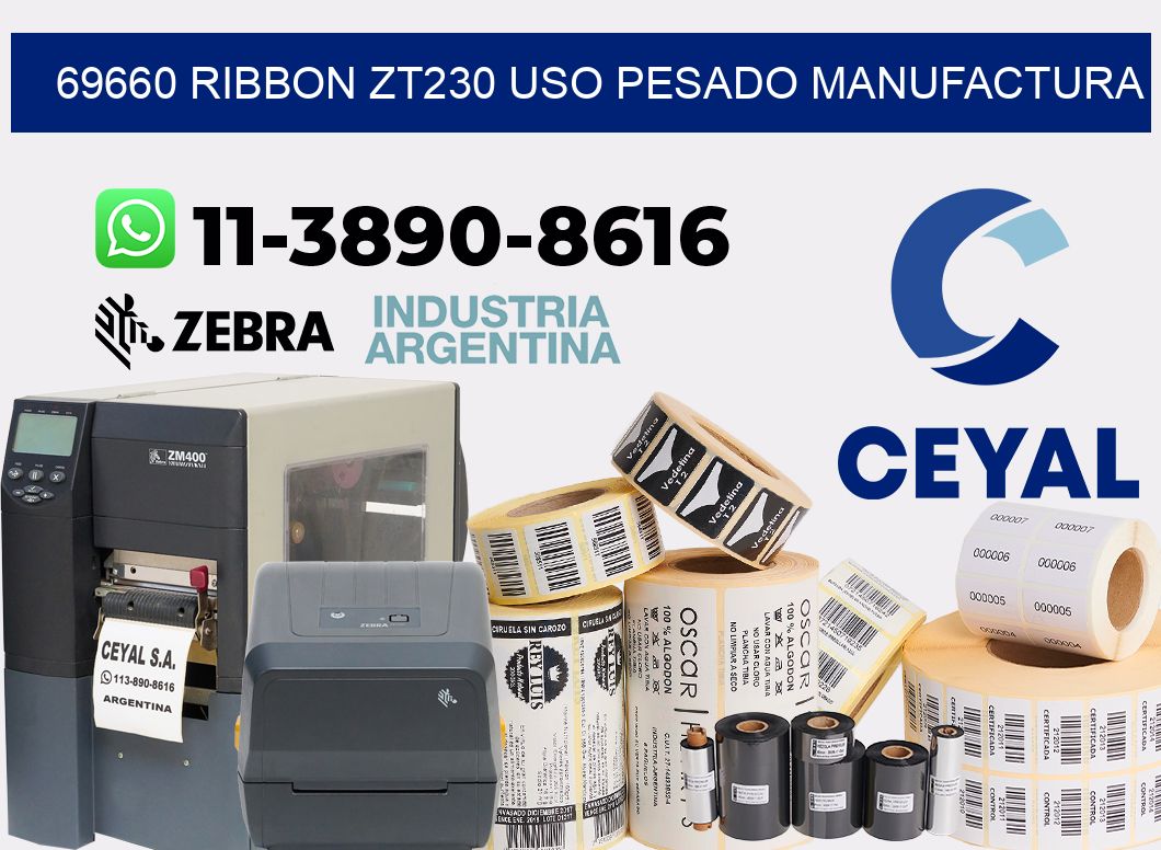 69660 ribbon zt230 uso pesado manufactura