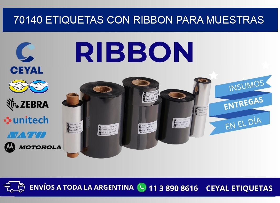 70140 etiquetas con ribbon para muestras