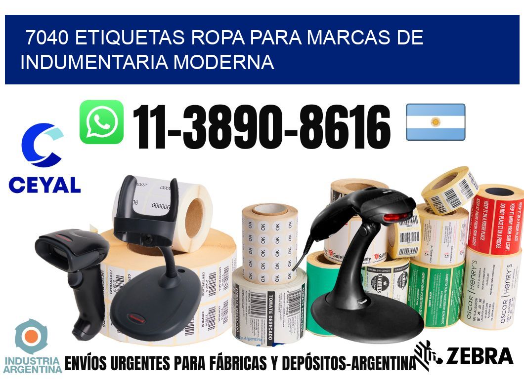 7040 Etiquetas ropa para marcas de indumentaria moderna