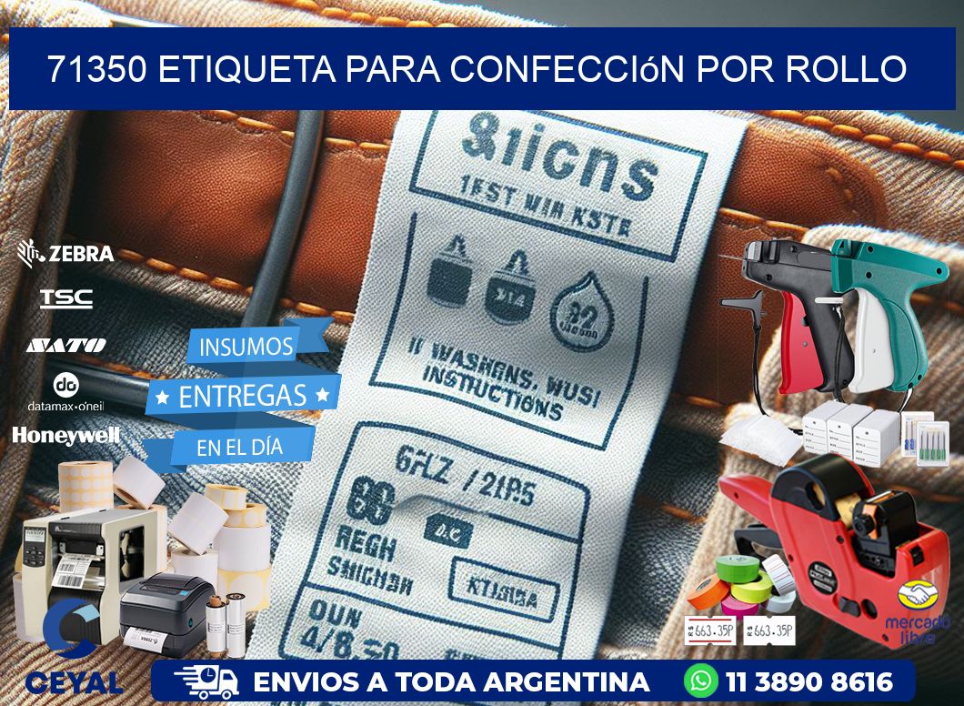 71350 etiqueta para confección por rollo