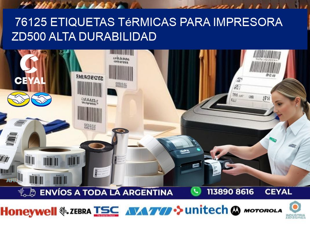 76125 etiquetas térmicas para impresora zd500 alta durabilidad