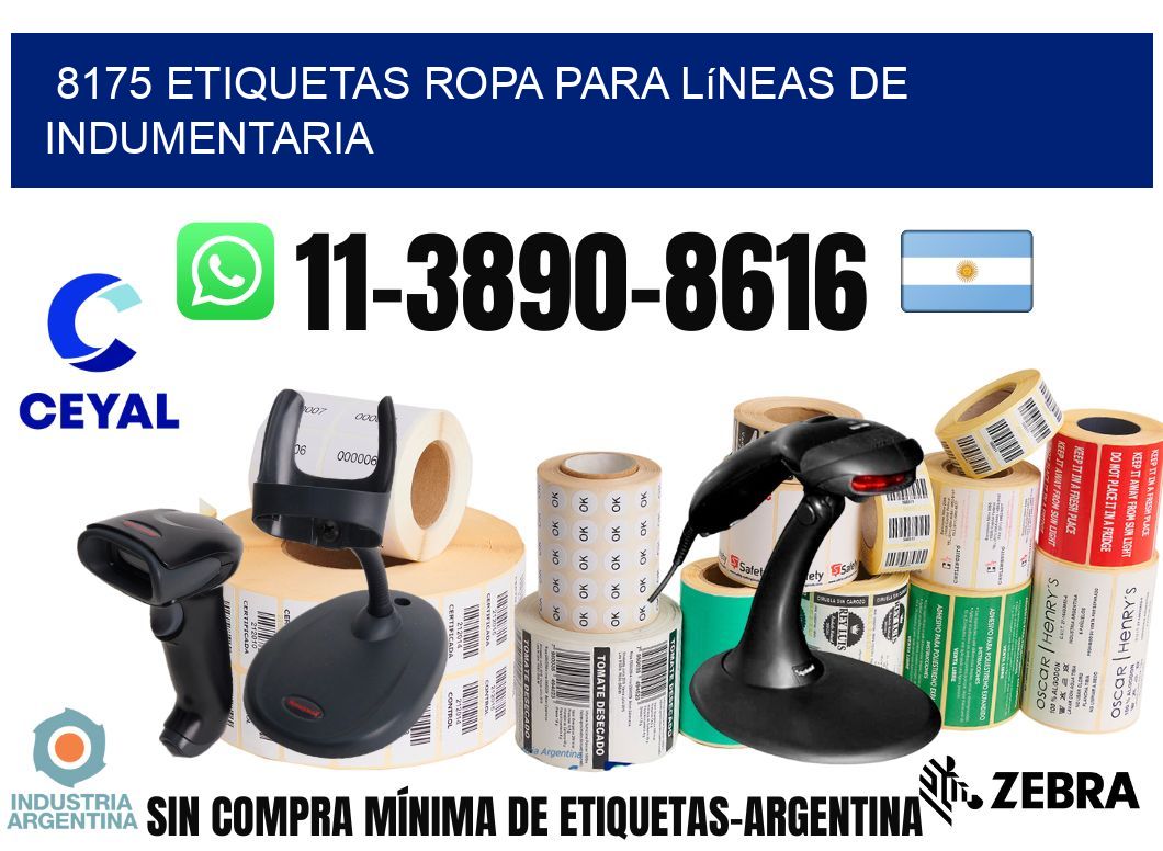 8175 Etiquetas ropa para líneas de indumentaria