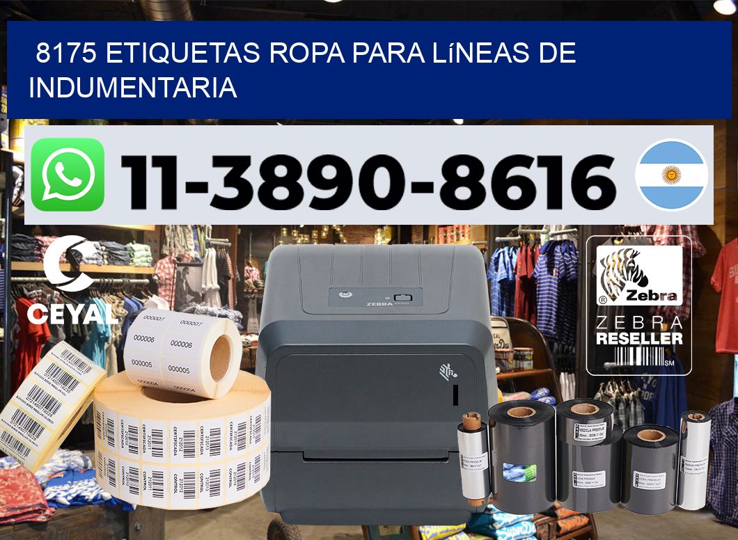 8175 Etiquetas ropa para líneas de indumentaria
