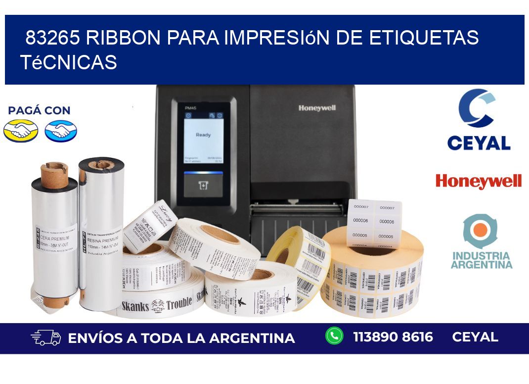 83265 ribbon para impresión de etiquetas técnicas