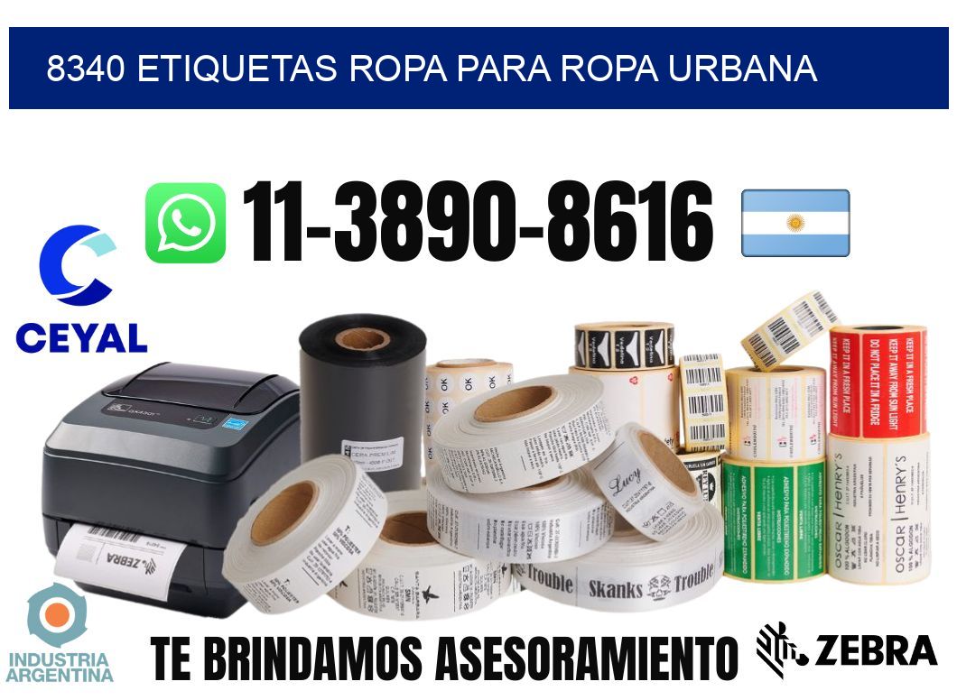 8340 Etiquetas ropa para ropa urbana