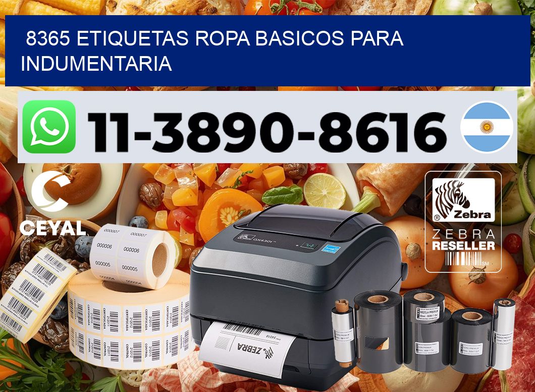 8365 Etiquetas ropa basicos para indumentaria