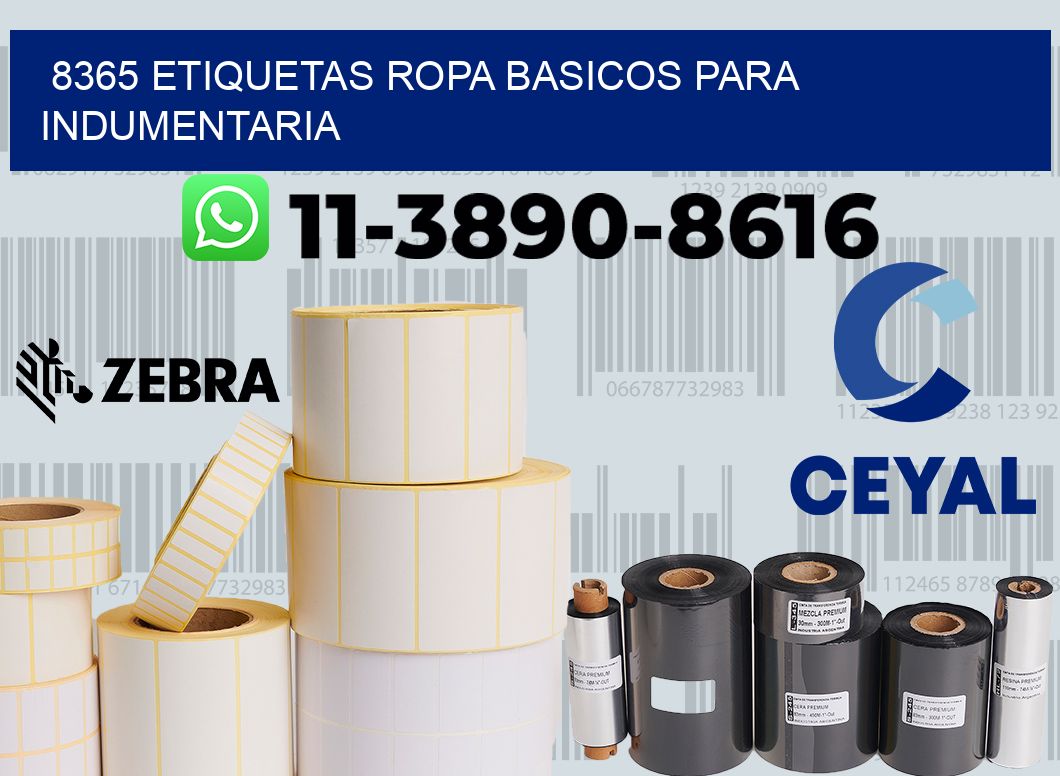8365 Etiquetas ropa basicos para indumentaria