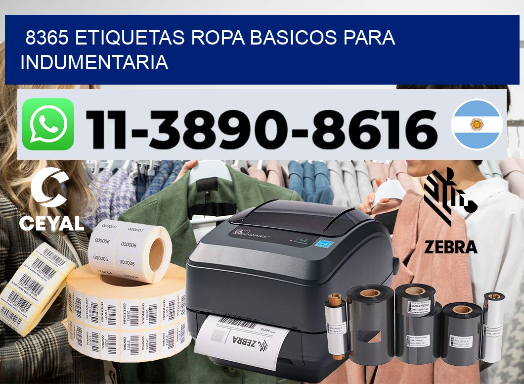 8365 Etiquetas ropa basicos para indumentaria