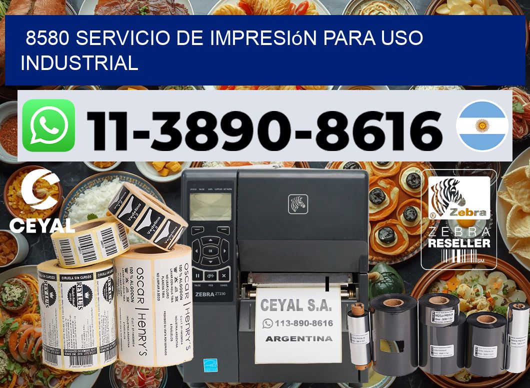 8580 Servicio de impresión para uso industrial