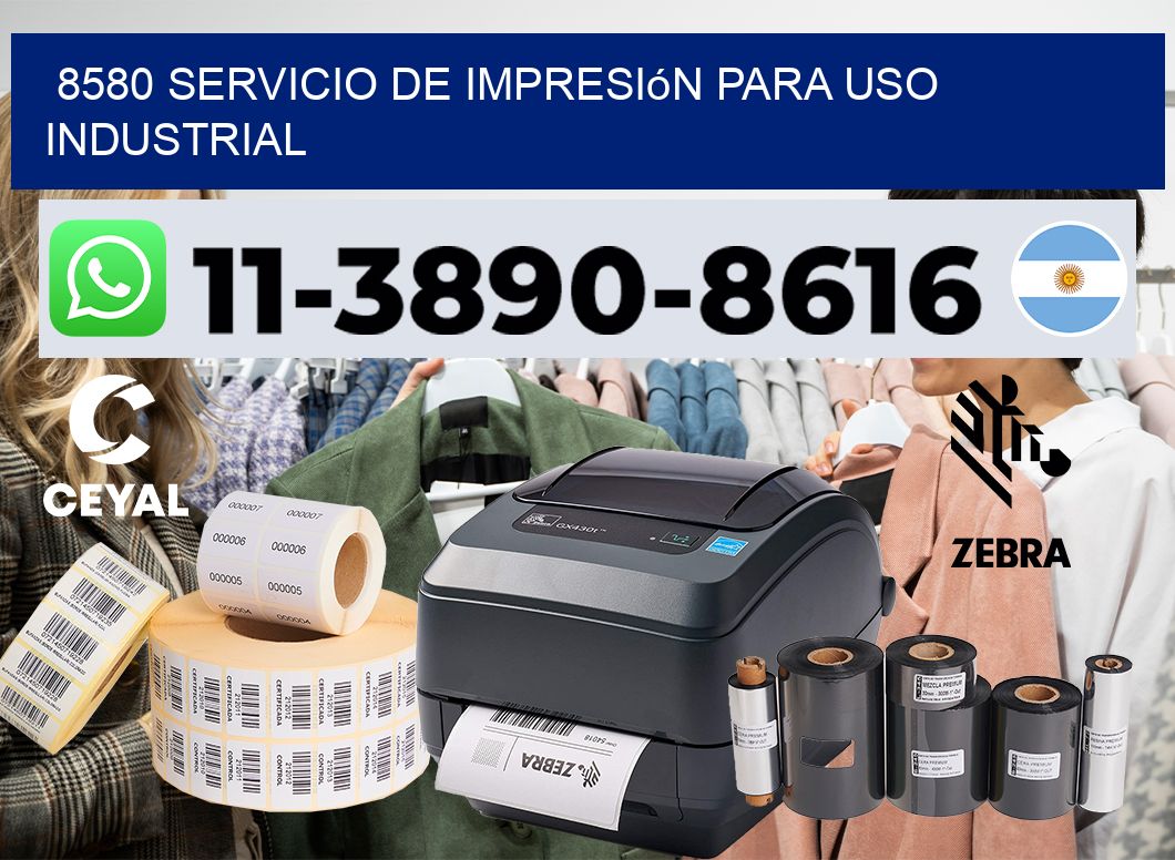 8580 Servicio de impresión para uso industrial