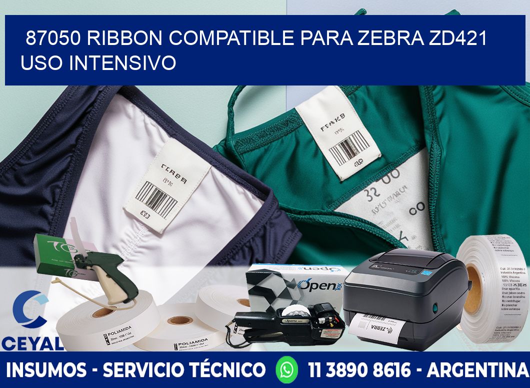 87050 ribbon compatible para zebra zd421 uso intensivo