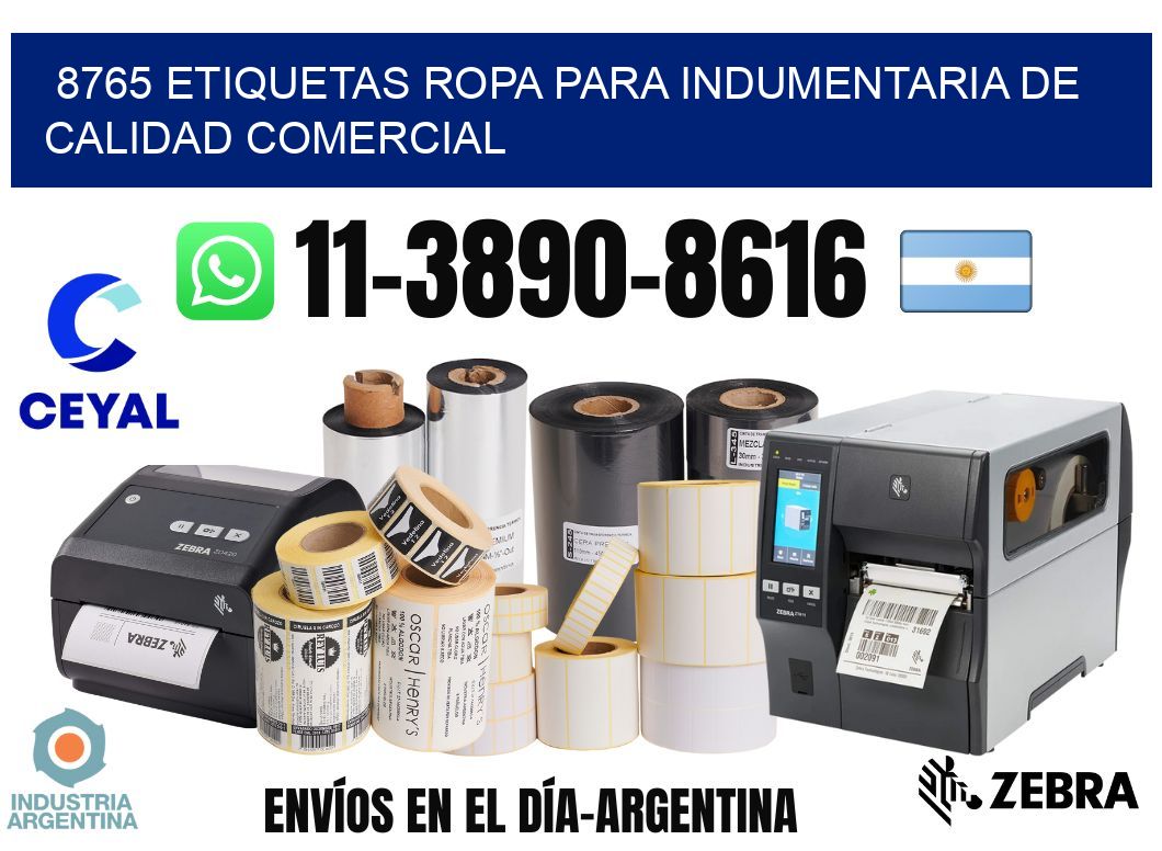 8765 Etiquetas ropa para indumentaria de calidad comercial