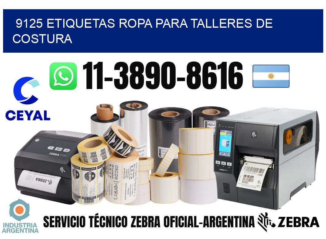 9125 Etiquetas ropa para talleres de costura