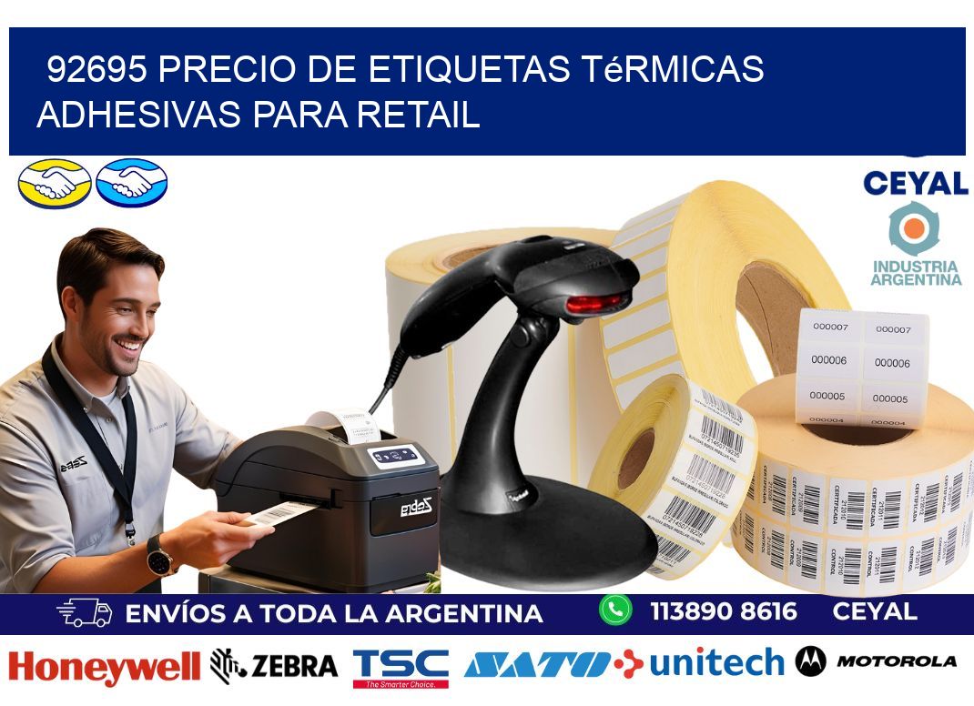 92695 precio de etiquetas térmicas adhesivas para retail