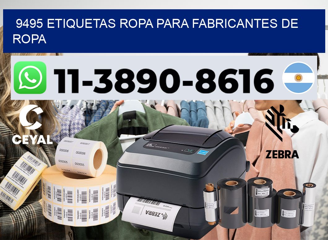 9495 Etiquetas ropa para fabricantes de ropa