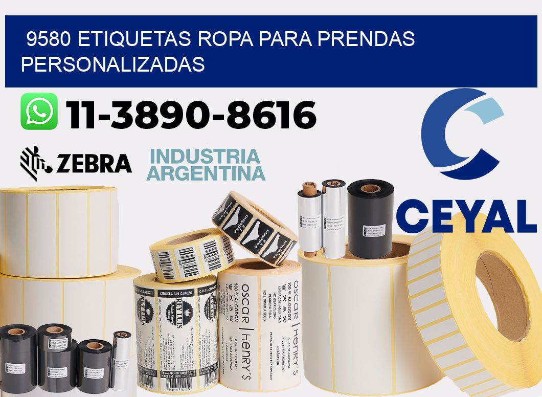 9580 Etiquetas ropa para prendas personalizadas