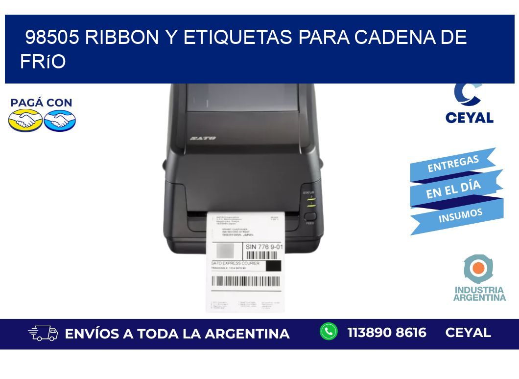 98505 ribbon y etiquetas para cadena de frío