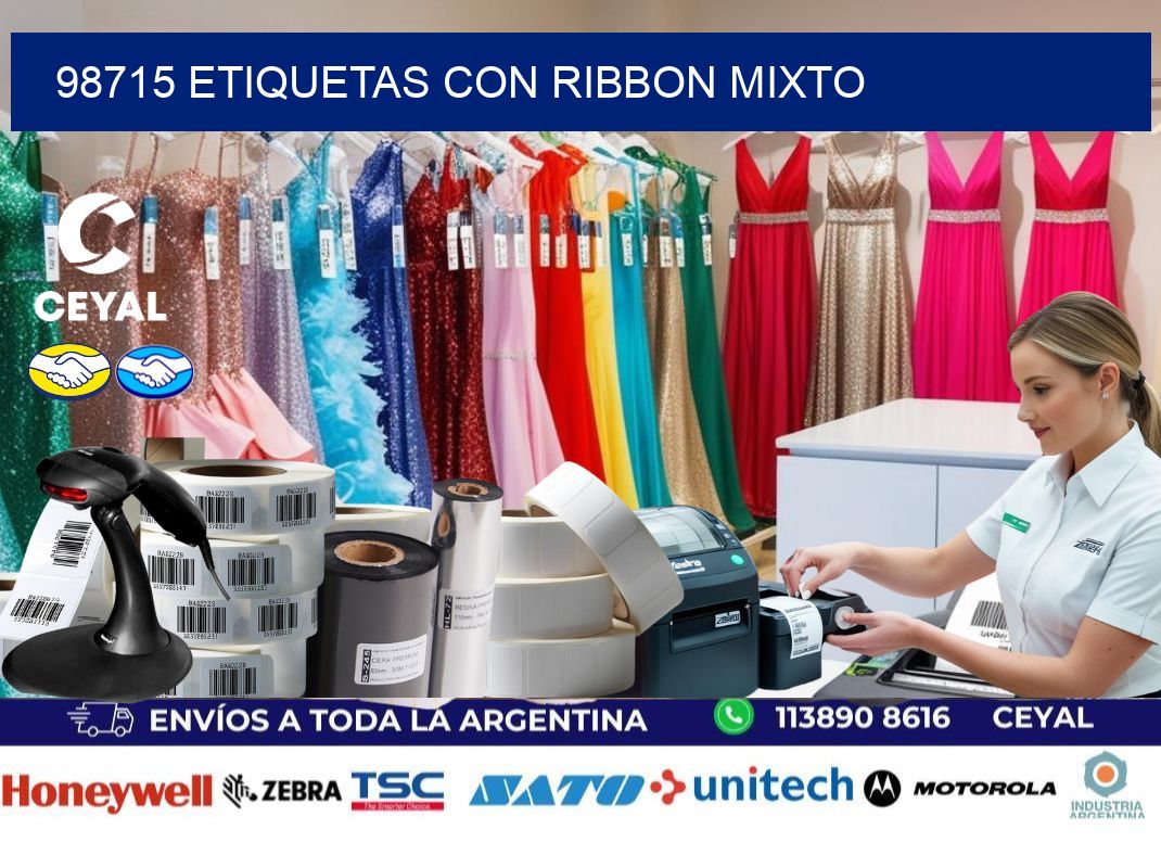 98715 etiquetas con ribbon mixto