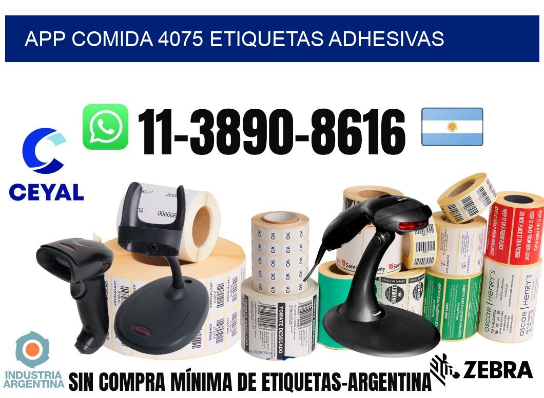 App comida 4075 etiquetas adhesivas