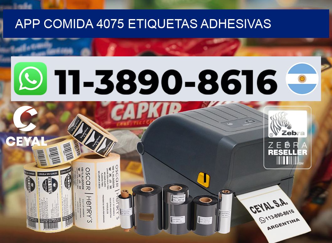 App comida 4075 etiquetas adhesivas