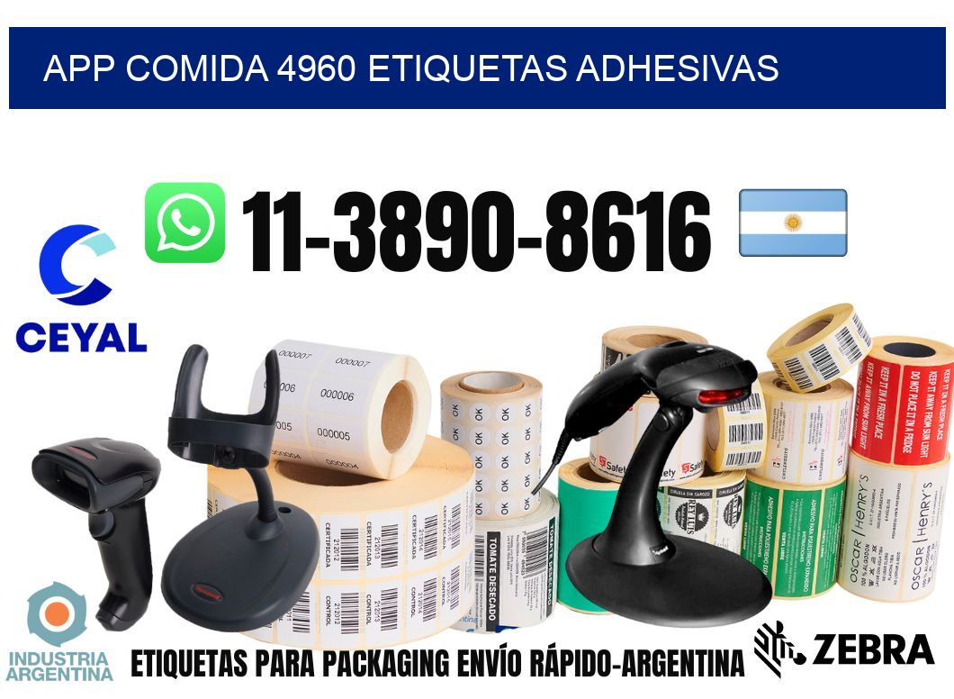 App comida 4960 etiquetas adhesivas