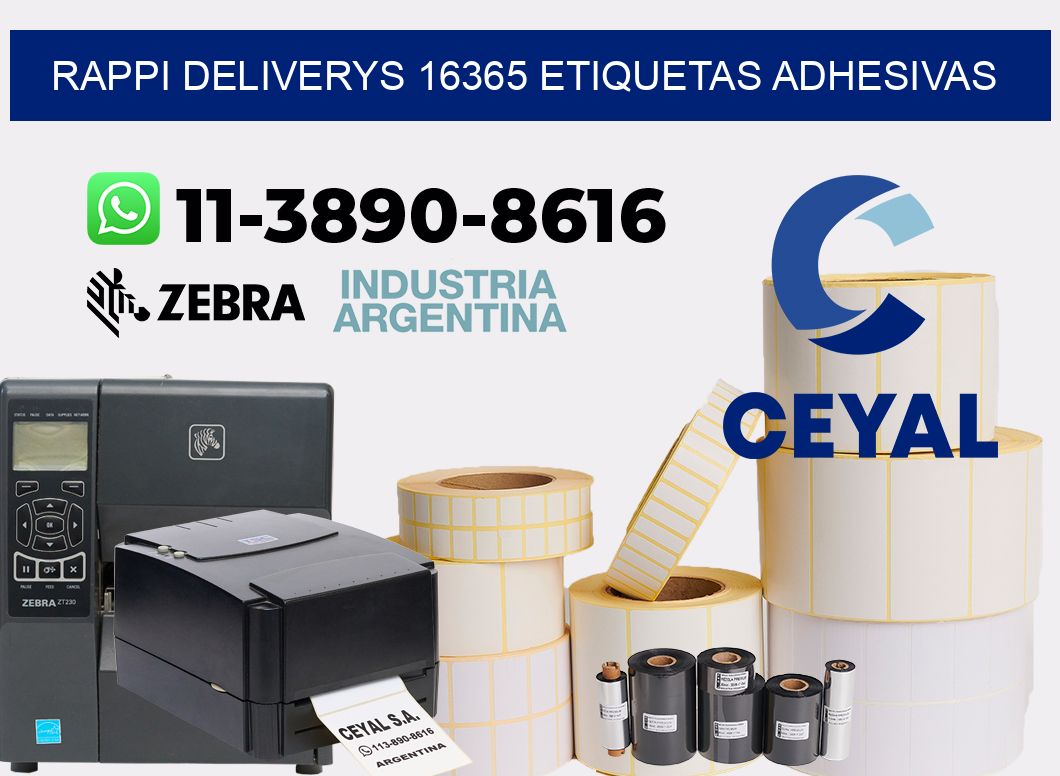 rappi deliverys 16365 etiquetas adhesivas
