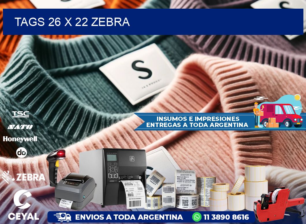 tags 26 x 22 zebra