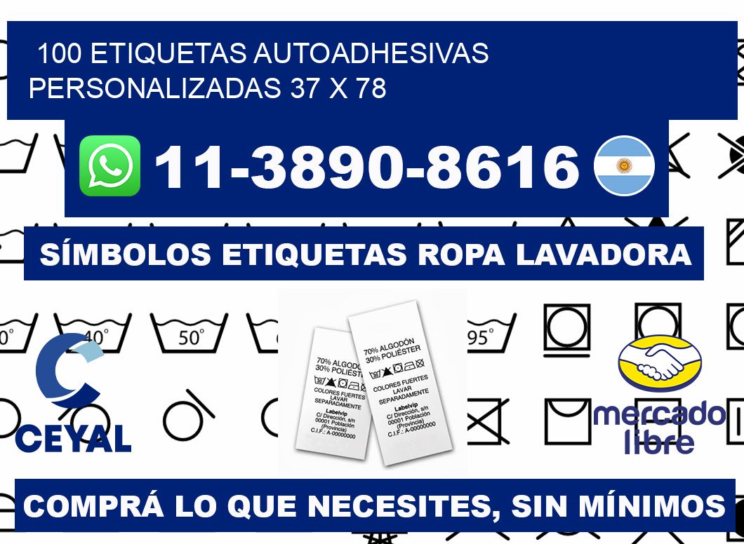 100 Etiquetas autoadhesivas personalizadas 37 x 78