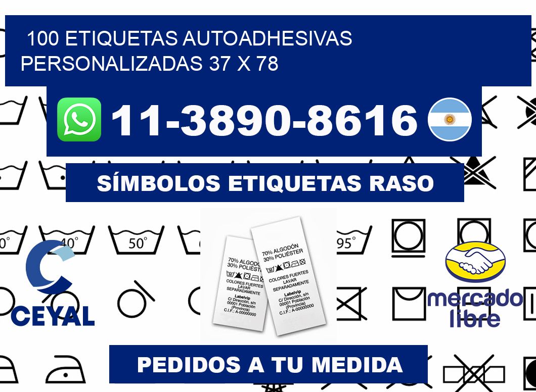 100 Etiquetas autoadhesivas personalizadas 37 x 78